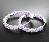 Великолепные серебряные серьги с аметистами Серебро 925