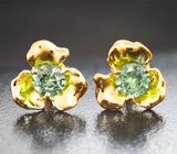 Комплект с уральскими демантоидами 1,14 карата 