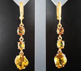 Комплект с сапфирами, гелиодорами, сфалеритом и спессартинами