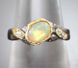 Серебряное кольцо с кристаллическим эфиопским опалом Серебро 925