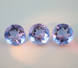 Крупный набор из 3 чистейших флюоритов со сменой цвета 13,51 карата 