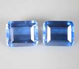 Крупная пара флюоритов со сменой цвета высокой чистоты 12,83 карата 