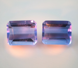 Крупная пара флюоритов со сменой цвета высокой чистоты 12,83 карата 