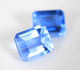 Крупная пара флюоритов со сменой цвета высокой чистоты 12,83 карата 