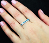 Элегантное серебряное кольцо с «неоновыми» апатитами Серебро 925