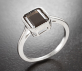 Стильный серебряный комплект с дымчатым кварцем