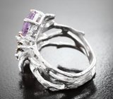 Серебряное кольцо с аметистами и диопсидами