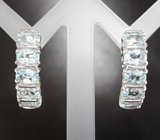 Серебряные серьги с голубыми топазами