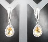 Чудесный серебряный комплект с цитринами Серебро 925