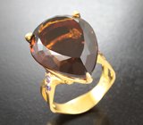 Серебряное кольцо с цитрином мадейра и аметистами