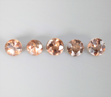 Набор из 5 андалузитов 1,28 карата 