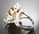 Серебряное кольцо с цитрином, голубыми топазами, хризопразом, диопсидом и перидотами Серебро 925