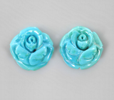 Парная резная армянская бирюза 4,73 карата 