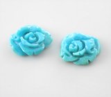 Парная резная армянская бирюза 4,36 карата