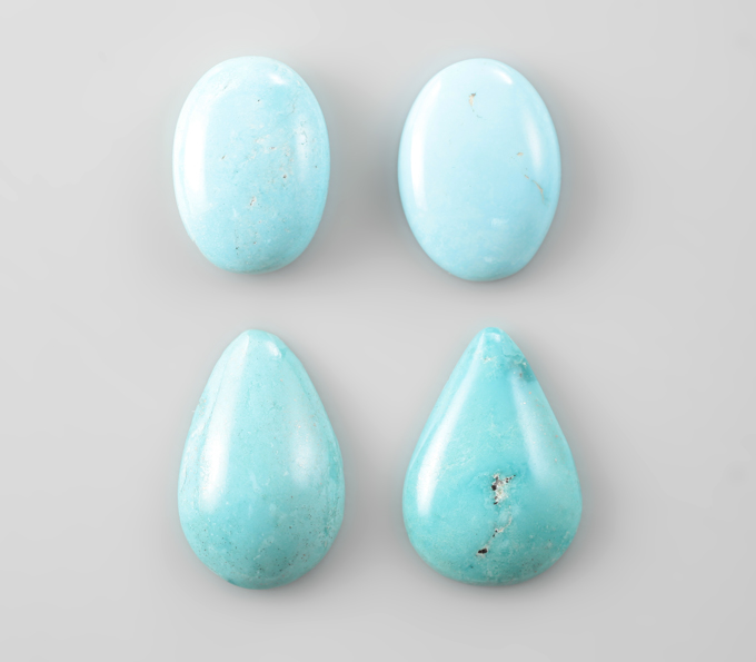 Набор из 4 кабошонов армянской бирюзы 12,72 карата