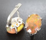 Серьги с ограненными эфиопскими опалам 5,3 карата