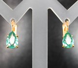 Золотые серьги с «неоновыми» апатитами 2,78 карата