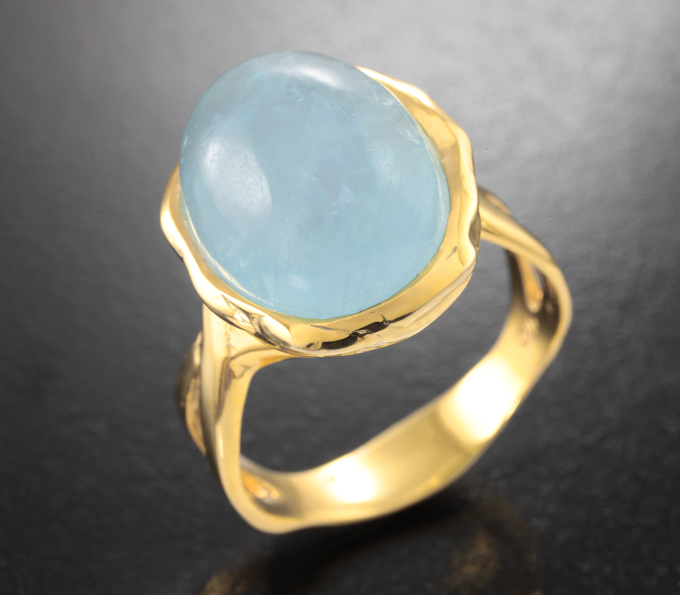 Серебряное кольцо с аквамарином