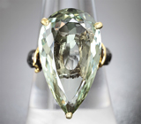 Серебряное кольцо с зеленым аметистом Серебро 925