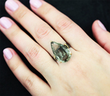 Серебряное кольцо с зеленым аметистом Серебро 925