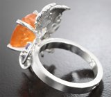 Кольцо-трансформер cо спессартином гранатом 6,09 карата и васильковыми сапфирами