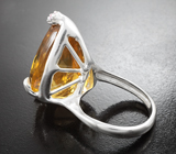 Серебряное кольцо с крупным цитрином и аметистами Серебро 925