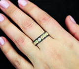 Серебряное кольцо с ограненными эфиопскими опалами и черными шпинелями Серебро 925