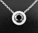 Серебряное колье с черным муассанитом 1,08 карата