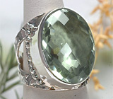 Перстень c зеленым аметистом Серебро 925