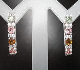Изящные серебряные серьги с турмалинами