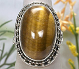 Великолепное кольцо c тигровым глазом Серебро 925