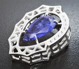 Кулон с танзанитом 5,21 карата и лейкосапфирами