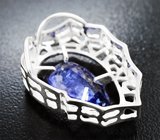 Кулон с танзанитом 5,21 карата и лейкосапфирами