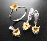 Чудесный серебряный комплект с цитринами