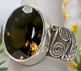 Кольцо в греческом стиле c дымчатым топазом Серебро 925