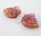 Набор из 3 резных полихромных турмалинов 9,5 карата