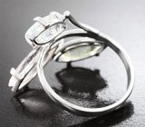 Кольцо с гелиодором высокой чистоты 1,65 карата, пастельно-розовым морганитом 1,95 карата и аквамарином 1,38 карата