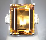 Серебряное кольцо с крупным цитрином Серебро 925