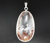 Кулон с художественной миниатюрой на кварце 95,89 карата