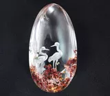 Кулон с художественной миниатюрой на кварце 95,89 карата