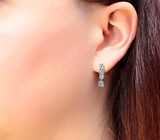 Прелестные серебряные серьги с «неоновым» апатитами Серебро 925