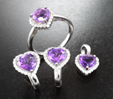 Романтичный серебряный комплект с аметистами