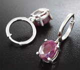 Замечательные серебряные серьги с рубинами Серебро 925