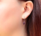 Замечательные серебряные серьги с рубинами Серебро 925