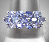 Превосходное серебряное кольцо с танзанитами Серебро 925