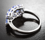 Превосходное серебряное кольцо с танзанитами Серебро 925