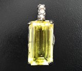 Серебряный кулон с крупным лимонным цитрином