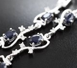 Изящный серебряный браслет с насыщенно-синими сапфирами