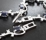Изящный серебряный браслет с насыщенно-синими сапфирами