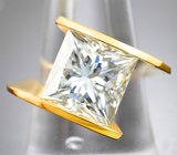 Кольцо с бесцветным муассанитом топовой огранки 5,88 карата